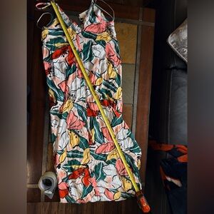 Lovestitch M/L bright colorway long billow maxi dress spaghetti strap vacation